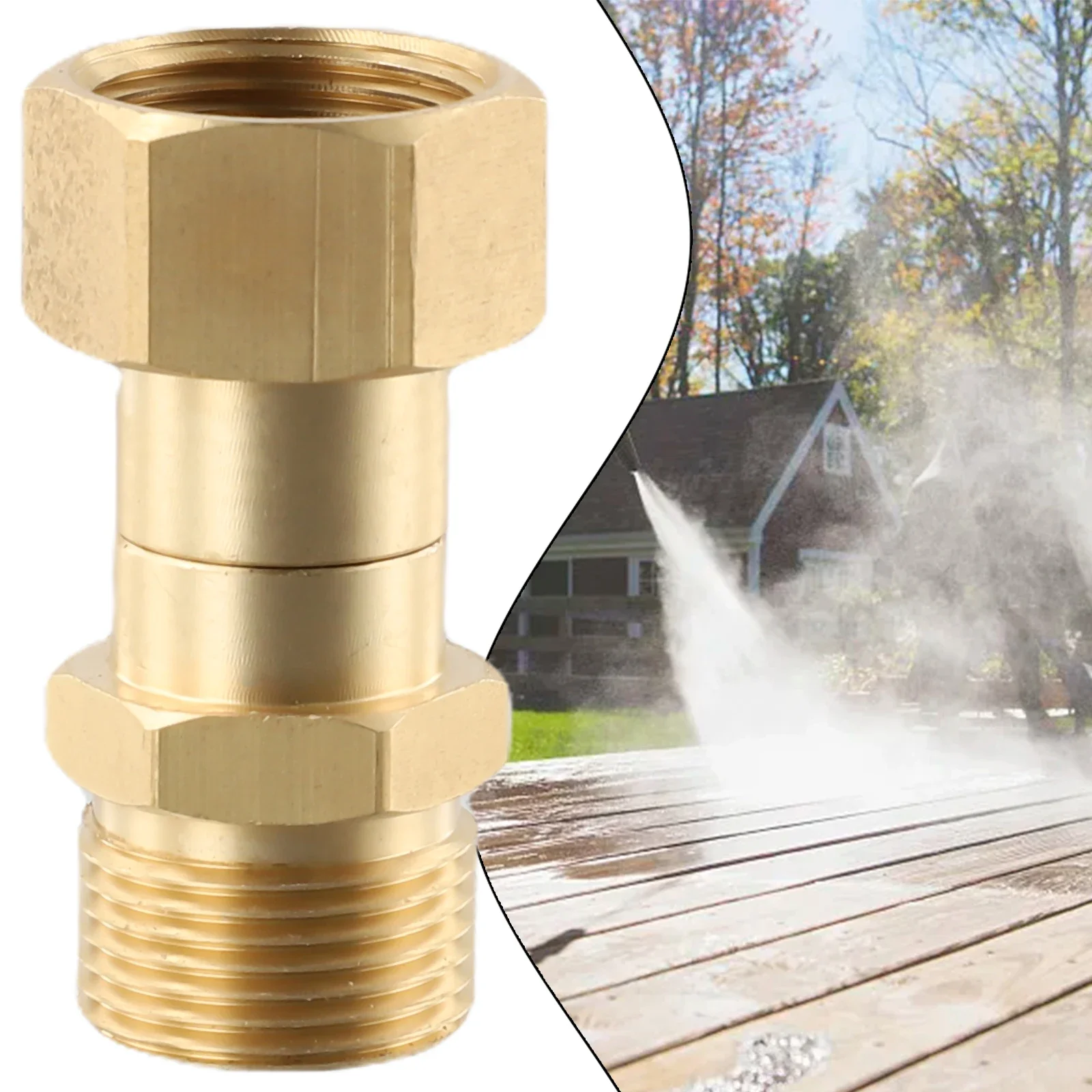 Durable Useful Swivel Joint Attachment Brass Connector Copper Hose Fitting M22 Part Pressure Washer Rotation Tool
Durable Useful Swivel Joint Attachment Brass Connector Copper Hose Fitting M22 Part Pressure Washer Rotation Tool