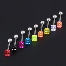 2Pcs Metal Goth Tongue Nail Tongue Puncture Dice Ball Stripe Piercing Pin Ear Studs Barbell Body Jewelry Earrings
2Pcs Metal Goth Tongue Nail Tongue Puncture Dice Ball Stripe Piercing Pin Ear Studs Barbell Body Jewelry Earrings