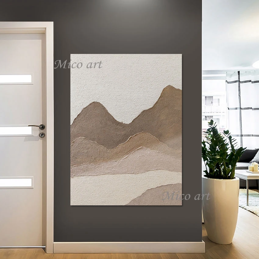 

Mountain Hand Drawing Wall Abstract Art Simple Scenery Paintings Latest Arrival Handmade Unframed Acrylic Texture Canvas Picture