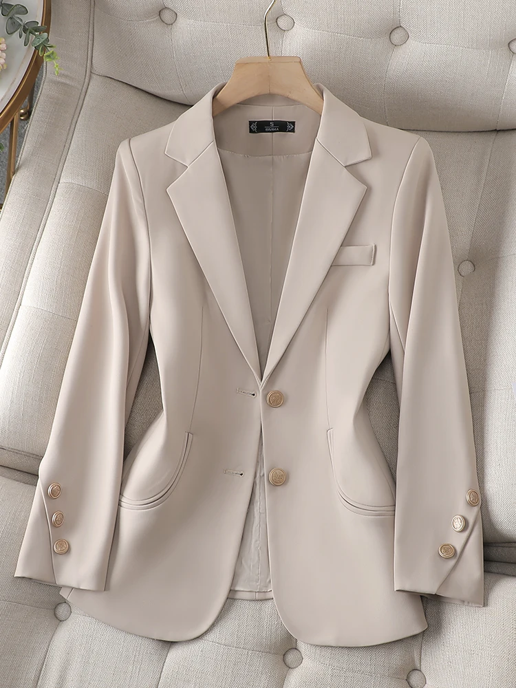 Blazer Women Ladies Autumn Winter Outwear Formal Blazer Beige Female Long Sleeve Single Breasted Solid Work Wear Jacket Coat
Blazer Women Ladies Autumn Winter Outwear Formal Blazer Beige Female Long Sleeve Single Breasted Solid Work Wear Jacket Coat