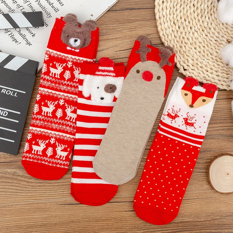 Female Cartoon Cute Little Deer Stockings Sock Red Benmingnian Stockings Christmas Autumn And Winter Mid length Socks
Female Cartoon Cute Little Deer Stockings Sock Red Benmingnian Stockings Christmas Autumn And Winter Mid length Socks
