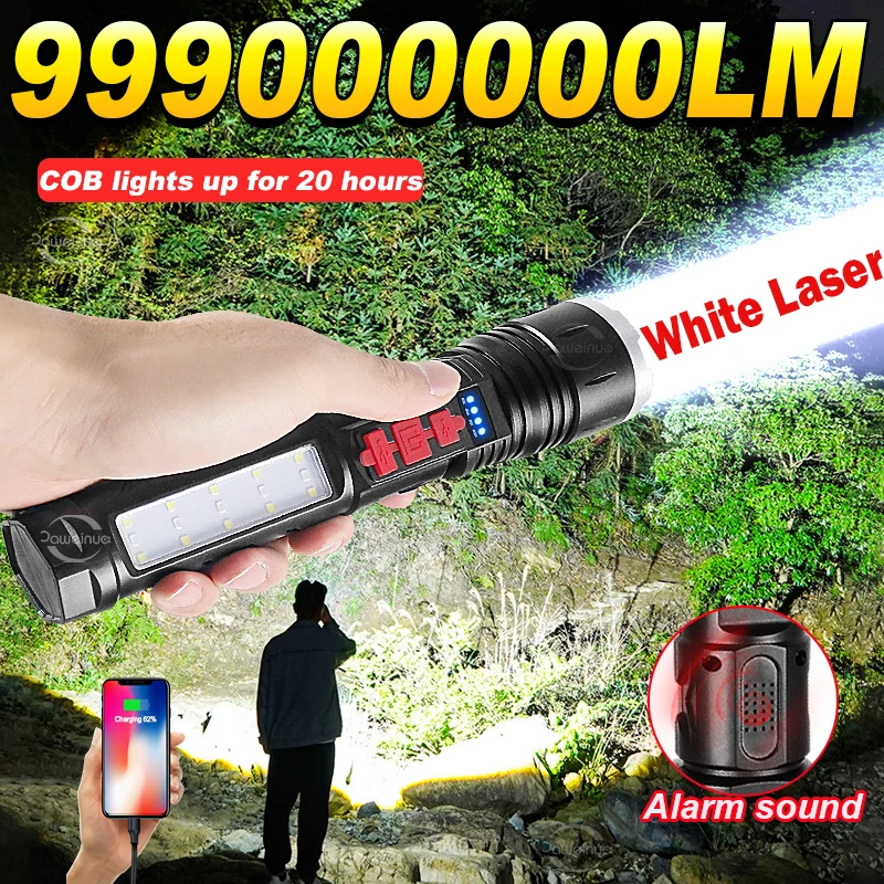 99900000LM Супер мощный фонарик 3500M Тактический фонарик COB Освещение 20H USB Высококачественные перезаряжаемые светодиодные фонарики Кемпинговый фонарь
99900000LM Супер мощный фонарик 3500M Тактический фонарик COB Освещение 20H USB Высококачественные перезаряжаемые светодиодные фонарики Кемпинговый фонарь