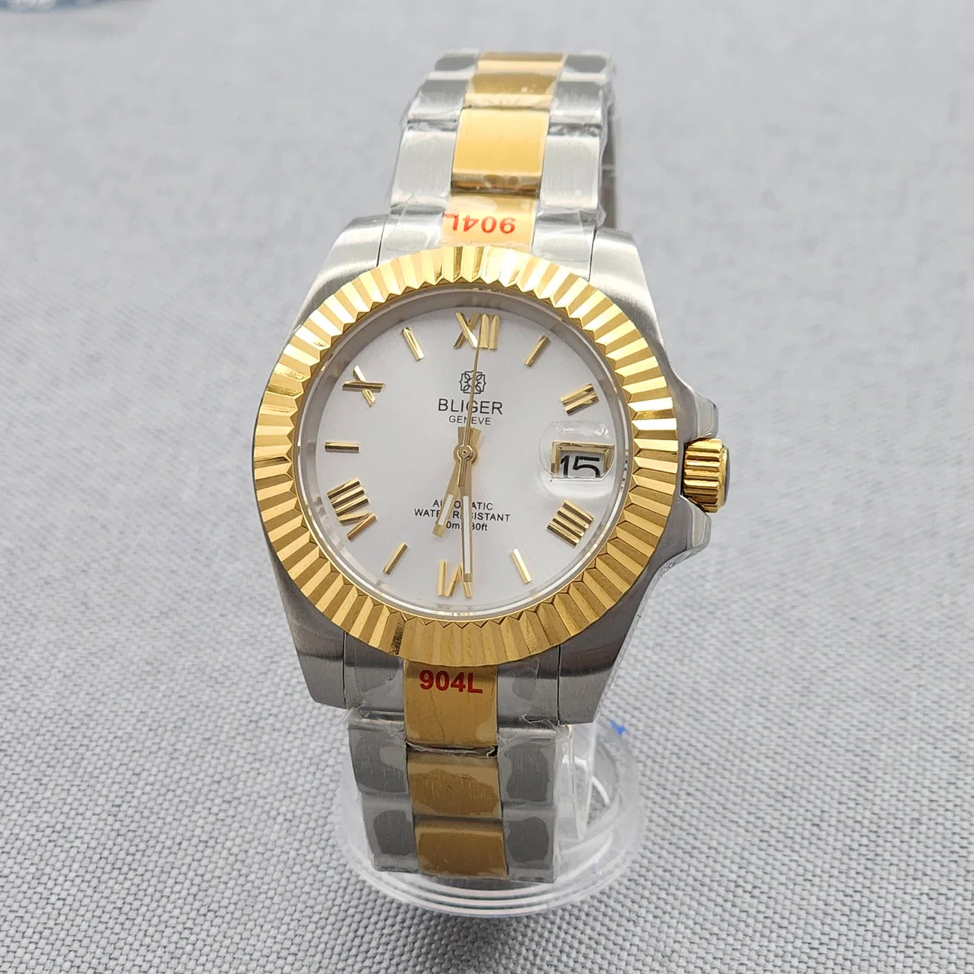 

36mm 39mm Silver And Pvd Gold Stainless Steel Watch Roman Numeral Dial Japanese Nh35 Automatic Movement