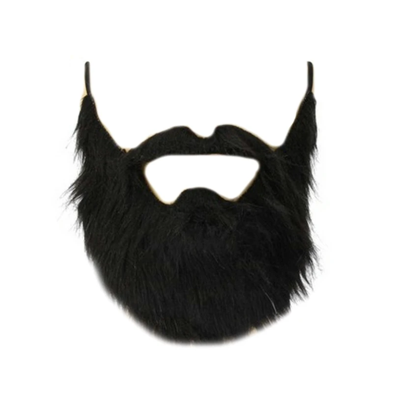 

652F Halloween Fake Beard Funny Fake Mustache Facial Hair Disguise Accessories Black Mustache Costume Party,Cosplay Supplies