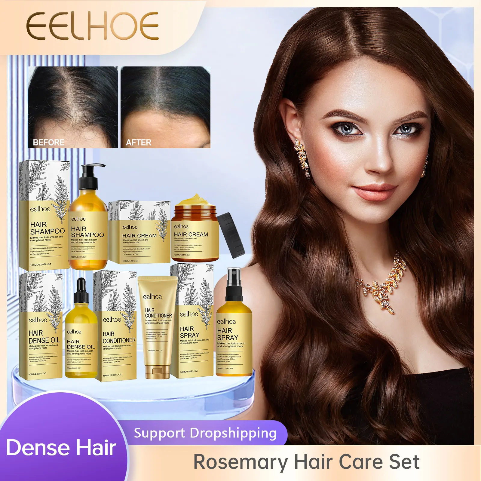 

EELHOE Rosemary Essential Oil Repair Damage Hair Scalp Treatment Dense Hair Smoothing Cream Nourishing Hair Conditioner Shampoo