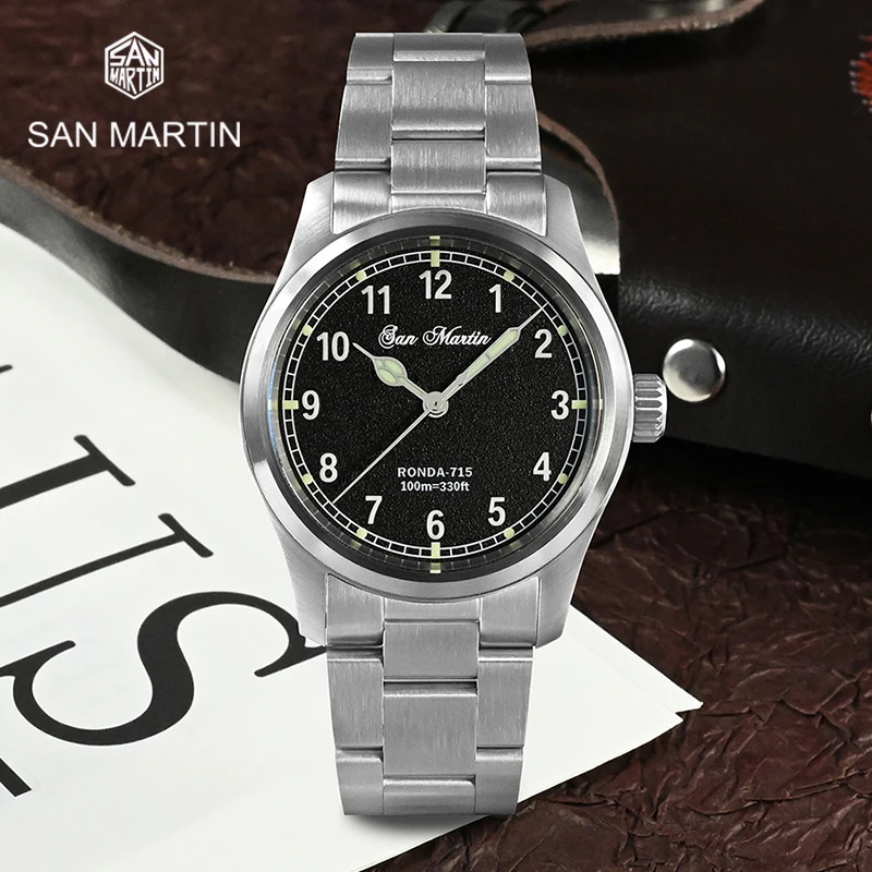 San Martin Luxury Sports Pilot Men Watch 37mm RONDA 715 Fire Pattern Dial Military Fashion Style Quartz Movement 10 Bar Luminous
San Martin Luxury Sports Pilot Men Watch 37mm RONDA 715 Fire Pattern Dial Military Fashion Style Quartz Movement 10 Bar Luminous