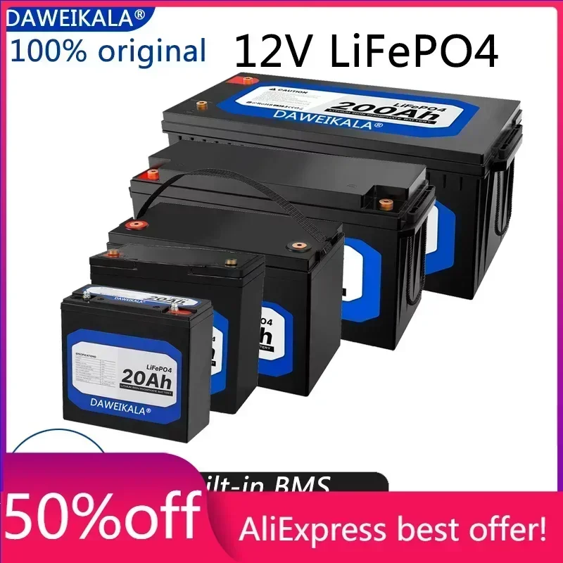 2023 New 12V 20Ah 50Ah 100Ah 150Ah 200Ah LiFePo4 Battery Pack Lithium Iron Phosphate Batteries Built-in BMS For Solar Boat
2023 New 12V 20Ah 50Ah 100Ah 150Ah 200Ah LiFePo4 Battery Pack Lithium Iron Phosphate Batteries Built-in BMS For Solar Boat