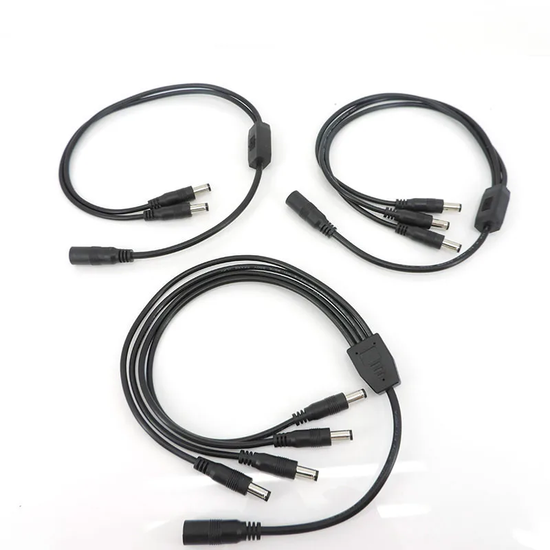 1 To 2/3/4 way DC Female Male jack plug Power supply Connector Splitter Cable 20awg 5A 5.5x2.5mm Cord adapter for Strip Camera a
1 To 2/3/4 way DC Female Male jack plug Power supply Connector Splitter Cable 20awg 5A 5.5x2.5mm Cord adapter for Strip Camera a