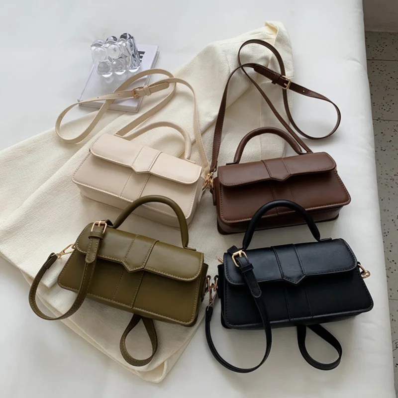 

2024 New Trend Luxury Pu Leather Shoulder Bag for Women Handbag Fashion Crossbody Bag Vintage Underarm Bag Small Square Satchel