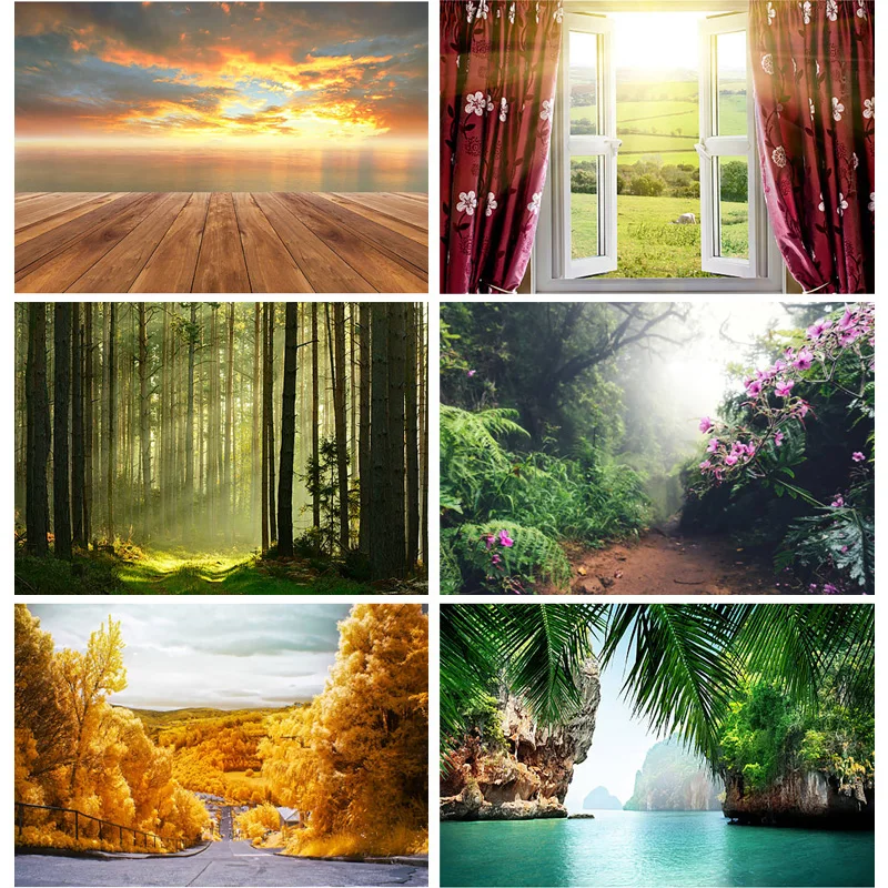

ZHISUXI Natural Scenery Photography Background Forest River Flower Landscape Travel Photo Backdrops Studio Props 22912 FG-01