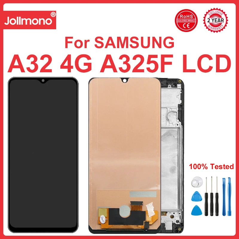 

A32 Display Screen Assembly, for Samsung Galaxy A32 A325 A325F A325F/DS Lcd Display Touch Screen Digitizer Assembly with Frame