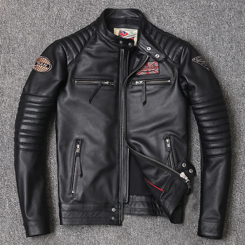 Motorcycle Genuine Cowhide Leather Jacket for Men Style Biker Jackets Slim Cowhide Spring Coat Men
Motorcycle Genuine Cowhide Leather Jacket for Men Style Biker Jackets Slim Cowhide Spring Coat Men