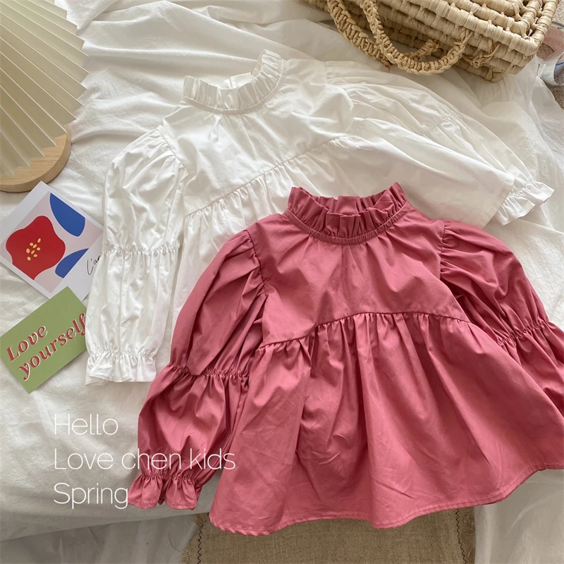 Blouses Girls Spring Baby Cotton Long Sleeved Shirt Children Clothing Versatile Soild Pleated Puff Sleeve Sweet
Blouses Girls Spring Baby Cotton Long Sleeved Shirt Children Clothing Versatile Soild Pleated Puff Sleeve Sweet