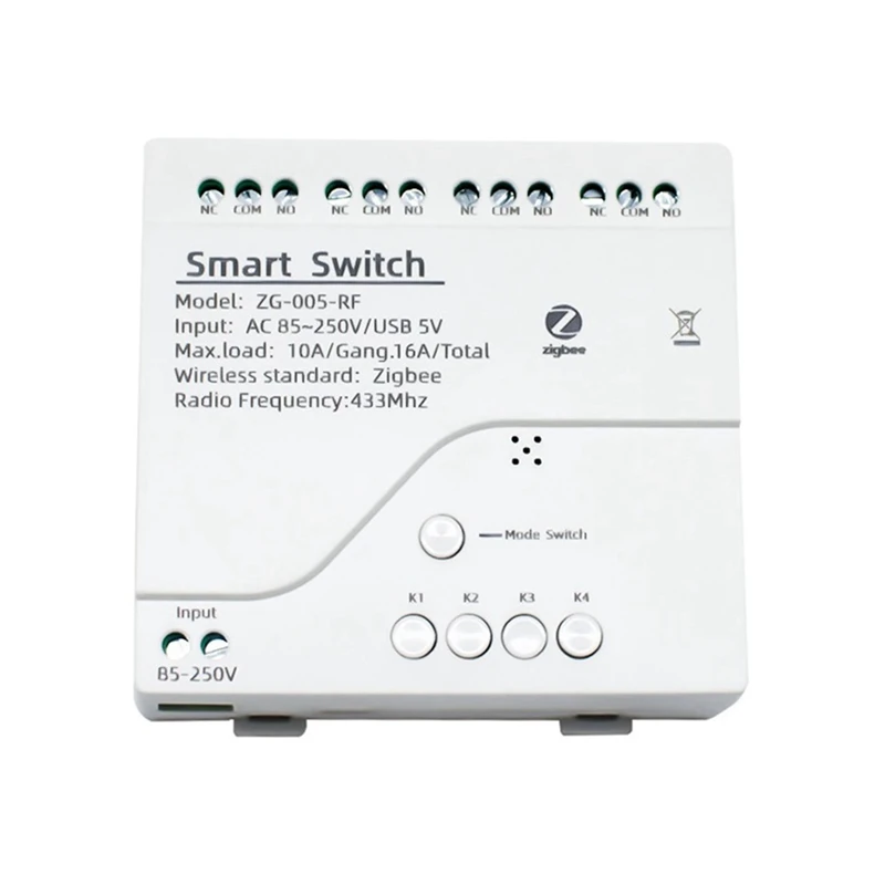 

Top Deals 2X 4CH Zigbee Smart Light Switch Module AC 85-250V RF433 Receive 10A Relays Work With Alexa Assistant,Tuya Smart Life