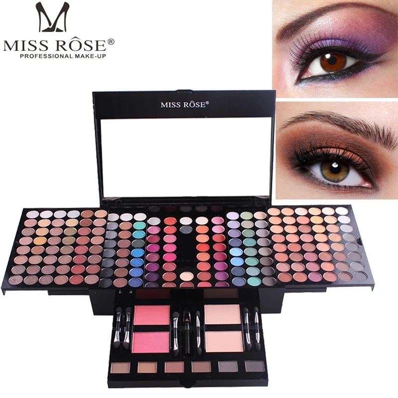 

Miss Rose 180 Color Professional Eyeshadow Blush Women Cosmetic Foundation Face Powder Makeup Sets Eye Shadows Palette Set Kit