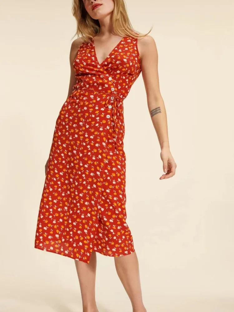 Sexy Sleeveless V-Neck Slim Dresses Women's Printed Strap Wrapped High Waist A-line Midi Dress 2023 Spring Summer New
Sexy Sleeveless V-Neck Slim Dresses Women's Printed Strap Wrapped High Waist A-line Midi Dress 2023 Spring Summer New