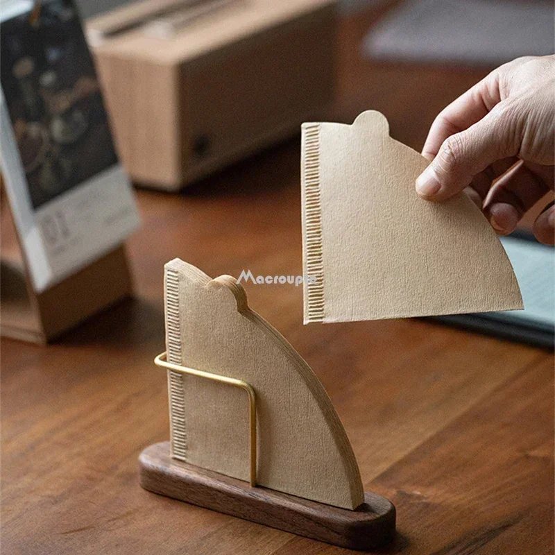 Walnut Filter Paper Rack Holder Coffee Accessories Stand Capacity of 60 Pcs Paper Storage Durable for Fan Shape V Shape
Walnut Filter Paper Rack Holder Coffee Accessories Stand Capacity of 60 Pcs Paper Storage Durable for Fan Shape V Shape