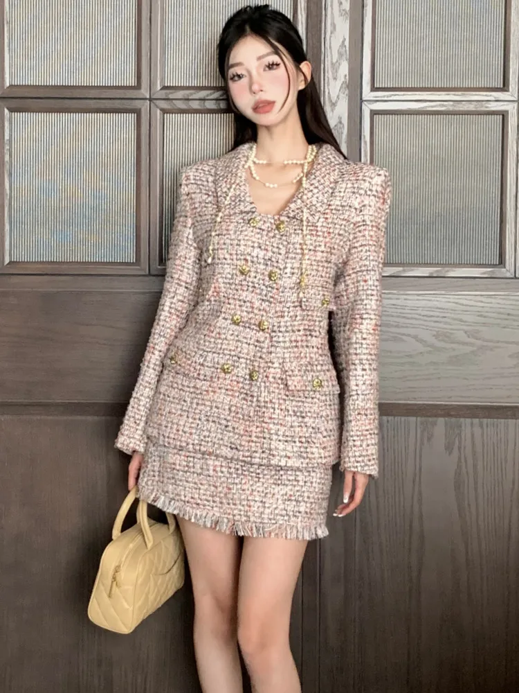 autumn winter clothes Small Fragrance Tweed Two Piece Set For Women Jacket Coat + Skirt Fashion Luxury 2 piece sets women outfit
autumn winter clothes Small Fragrance Tweed Two Piece Set For Women Jacket Coat + Skirt Fashion Luxury 2 piece sets women outfit