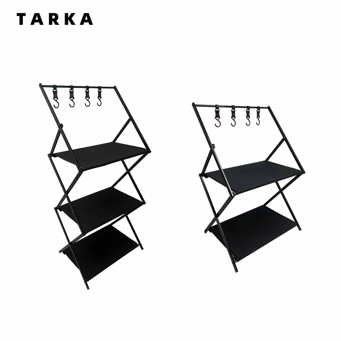 

TARKA Aluminum Alloy Camping Shelf BBQ Picnic Tableware Organizer Racks Portable Storage Folding Shelf Camp Supplies Equipment