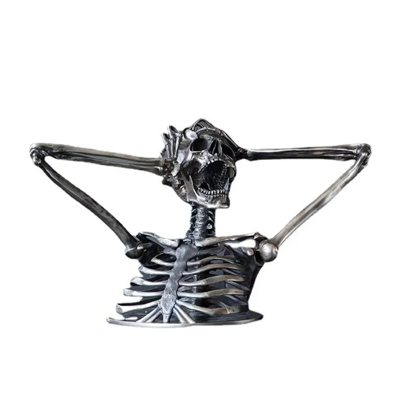 

Crazy Skull Statue Madness Skeleton Bust Sculpture Resin Craft Skull Figurine Ornament Halloween Decoration Home Decor