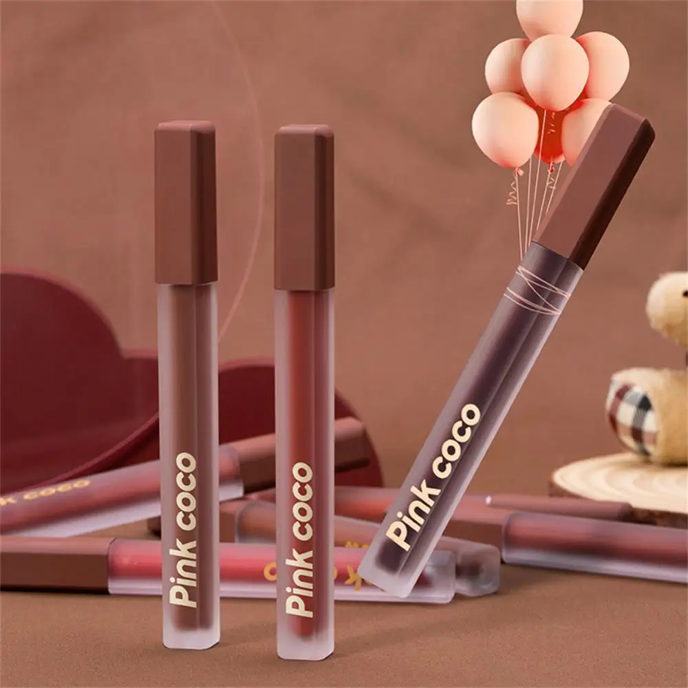 

Velvet Matte Lipstick 6 Colors Silky Smooth Lip Glaze Soft Mist Lip Gloss Liquid Lipstick Cosmetics Chocolate Lipgloss