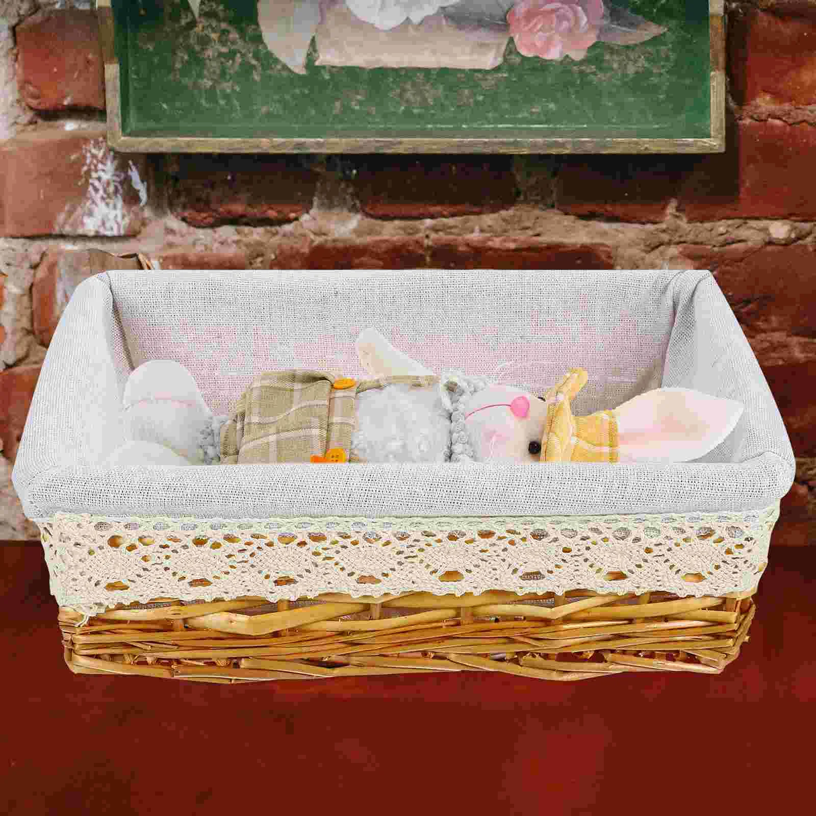 Rectangular Hand-woven Basket Multipurpose Wicker Storage Basket with Removable Washable Liner Willow Woven Containers - Size M
Rectangular Hand-woven Basket Multipurpose Wicker Storage Basket with Removable Washable Liner Willow Woven Containers - Size M