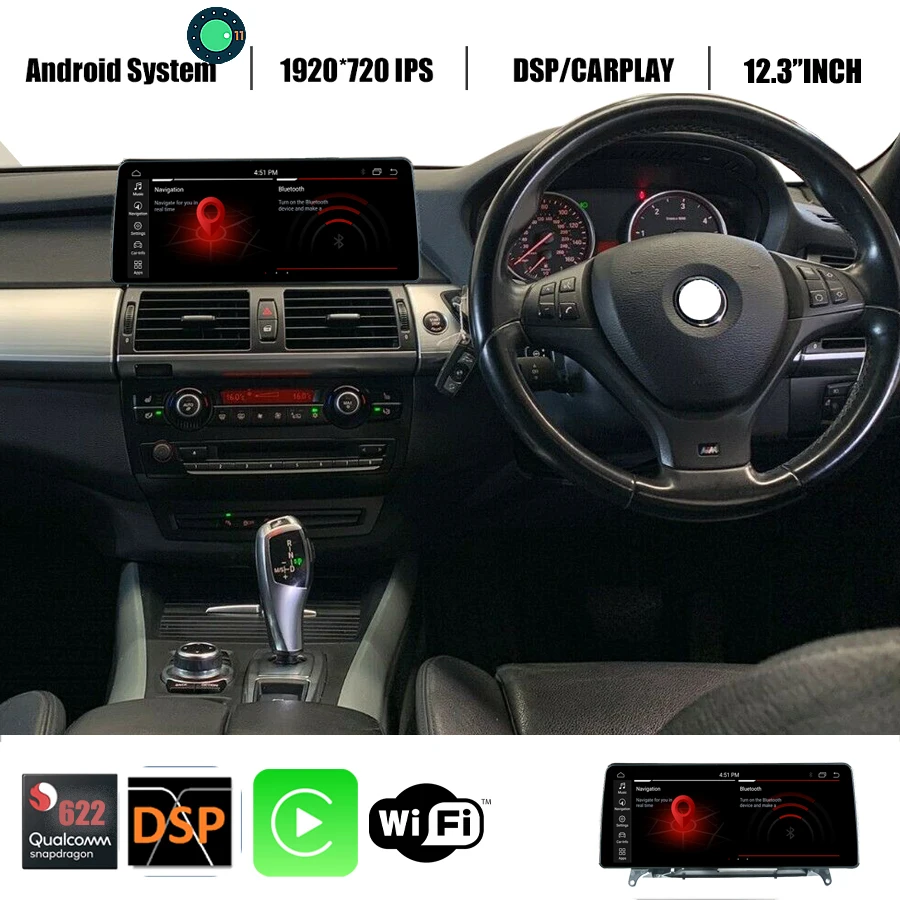 12.5''Car GPS Navigation player Android 11 Stereo For BMW X5 X6 E70 E71 RHD 2008-2013 CIC CCC 1920*720 Carplay Snapdragon662 DSP
12.5''Car GPS Navigation player Android 11 Stereo For BMW X5 X6 E70 E71 RHD 2008-2013 CIC CCC 1920*720 Carplay Snapdragon662 DSP