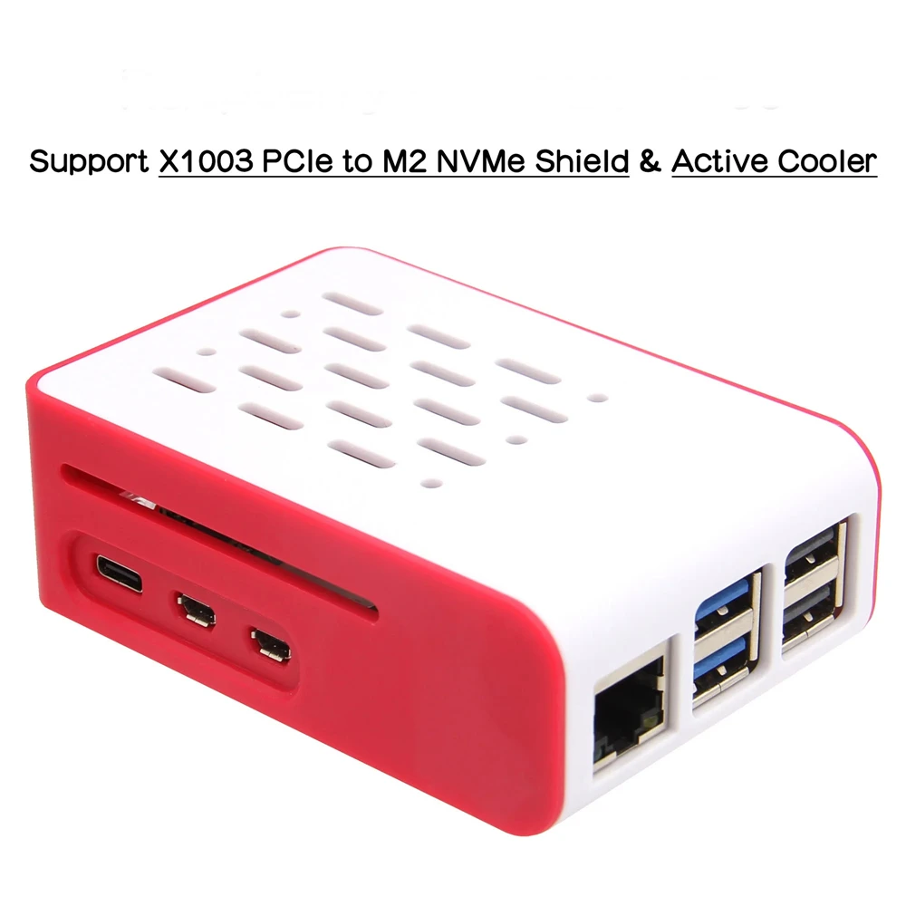ABS Case Support Active Cooler & X1003 PCIe to M2 NVMe Shield Wall Mountable for Raspberry Pi 5
ABS Case Support Active Cooler & X1003 PCIe to M2 NVMe Shield Wall Mountable for Raspberry Pi 5