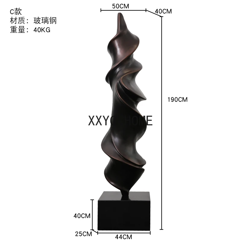 

Hotel Lobby Decoration Large Floor Abstract Sculpture Glass Steel Craftwork Sales Office Hall Decoration Soft Decoration