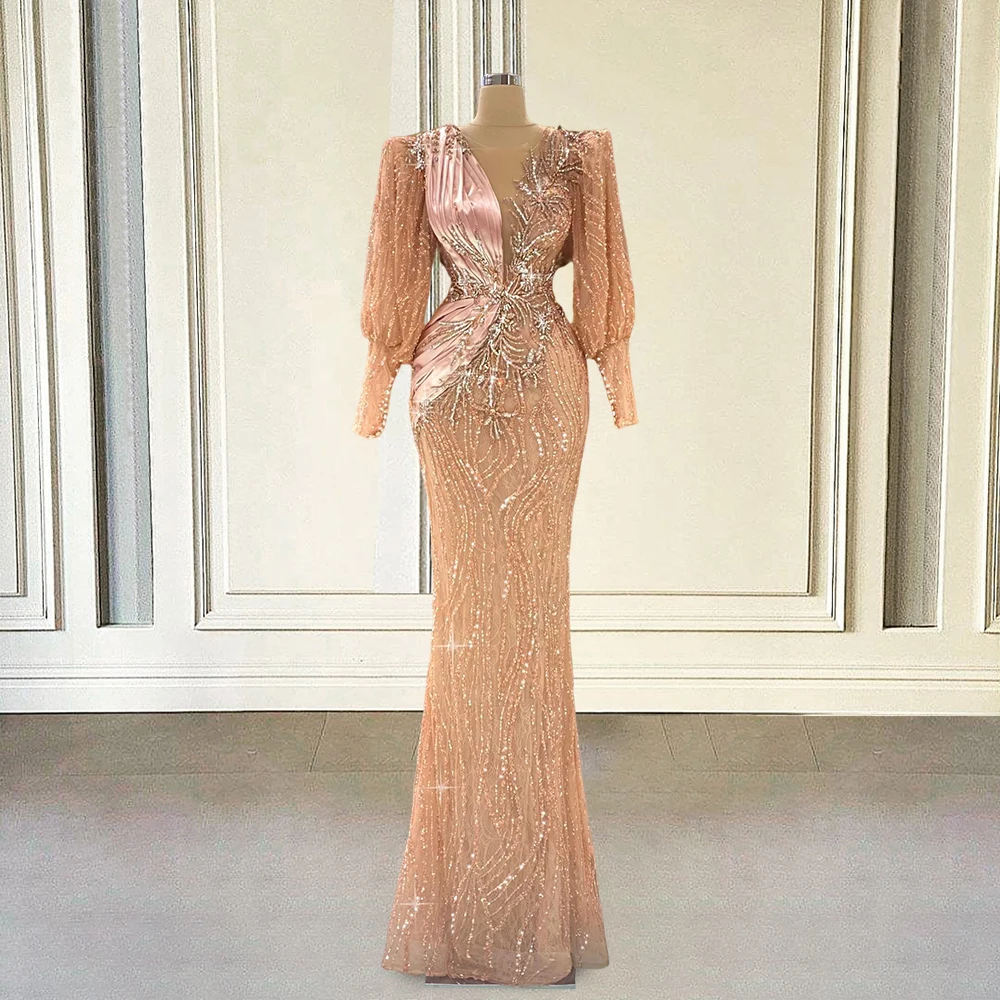Luxury Pink Mermaid Long Prom Dresses for Graduation Party 2022 Sparkly Sequin Full Sleeves Women Formal Evening Gowns
Luxury Pink Mermaid Long Prom Dresses for Graduation Party 2022 Sparkly Sequin Full Sleeves Women Formal Evening Gowns