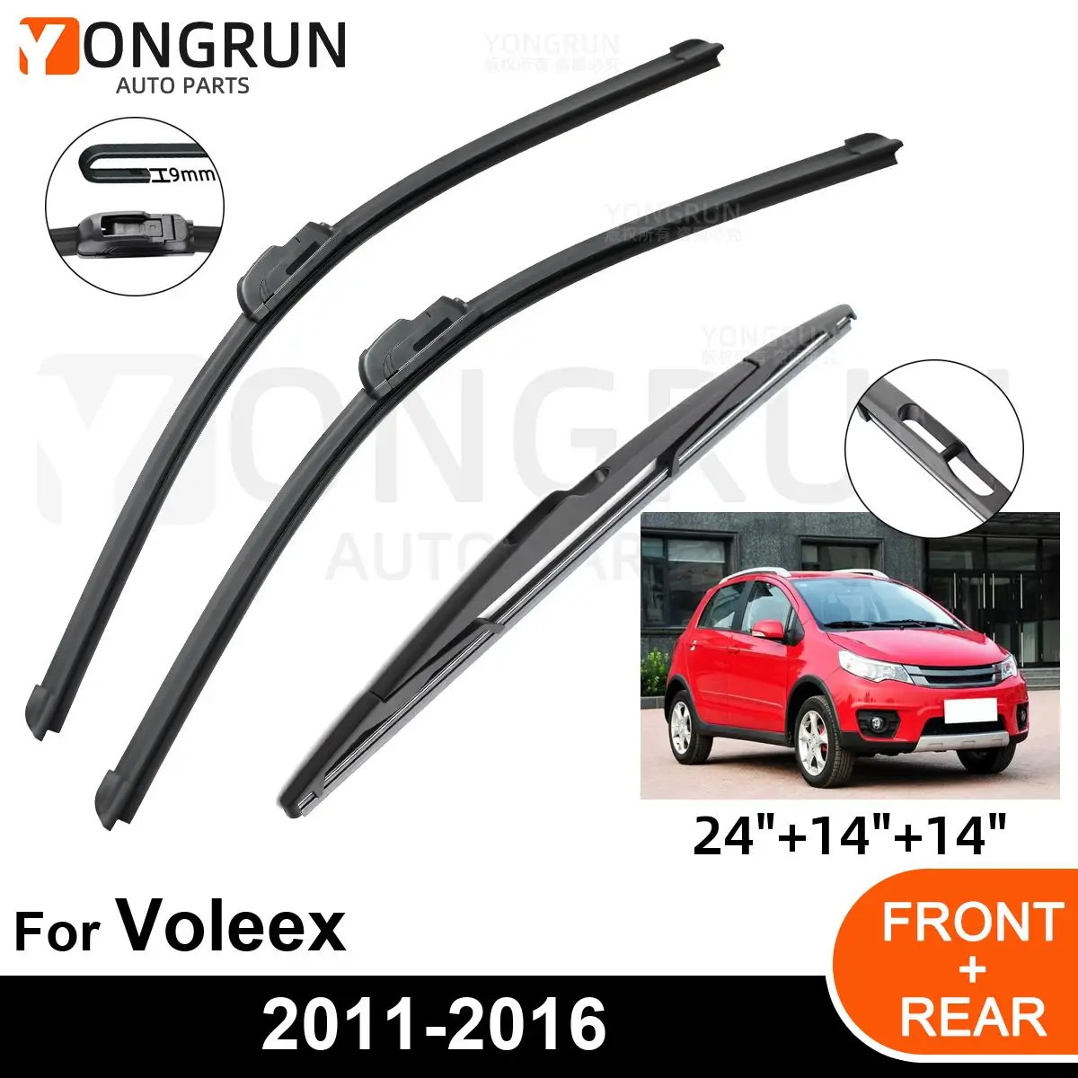 3PCS Car Wiper for Great Wall Voleex C20R Hatchback 2011-2016 Front Rear Windshield Windscreen Wiper Blade Rubber Accessories
3PCS Car Wiper for Great Wall Voleex C20R Hatchback 2011-2016 Front Rear Windshield Windscreen Wiper Blade Rubber Accessories
