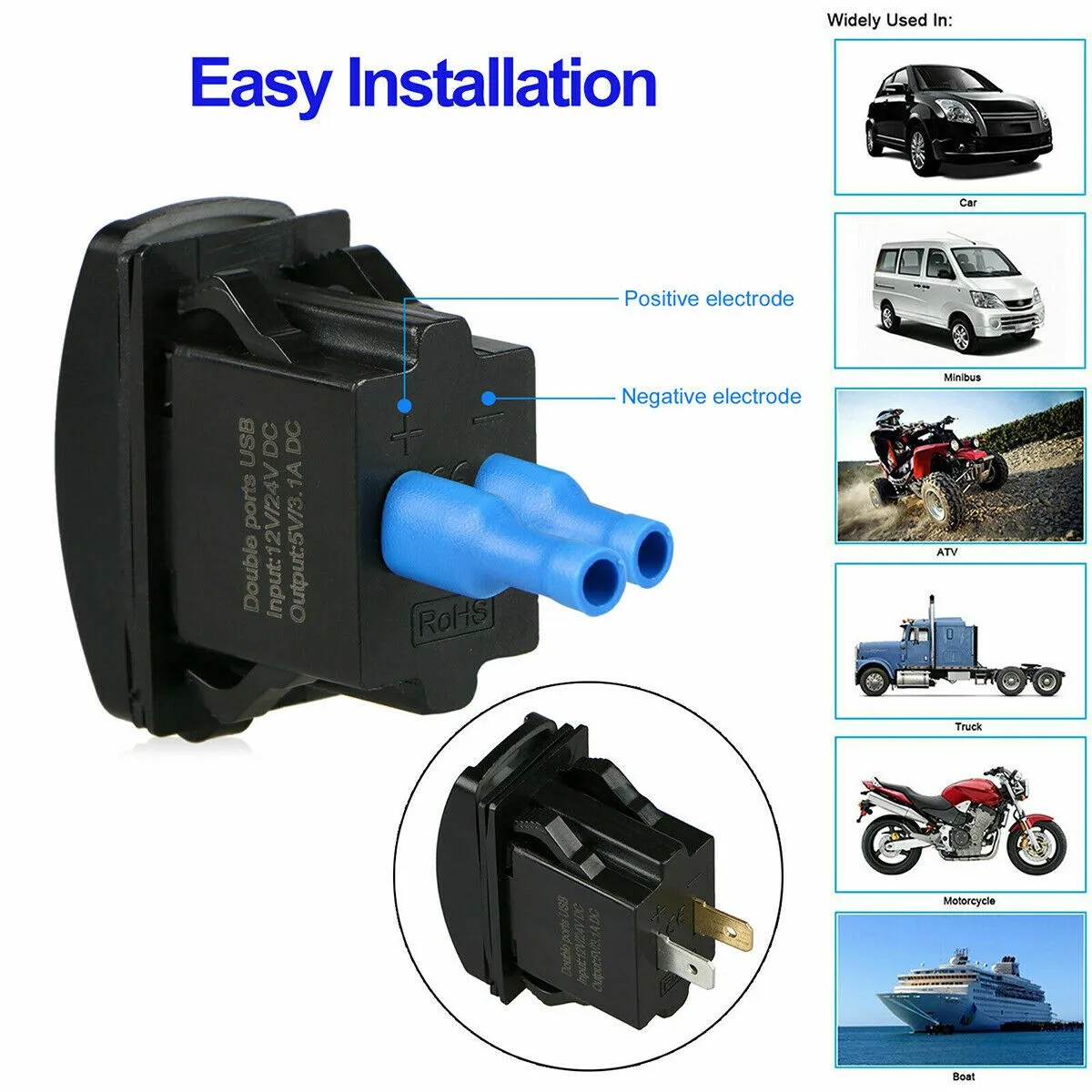 1 Set Rocker Switch Panel 12-24V For Car Boat Power Charger Universal With Red LED Indicator Corrosion Resistant
1 Set Rocker Switch Panel 12-24V For Car Boat Power Charger Universal With Red LED Indicator Corrosion Resistant
