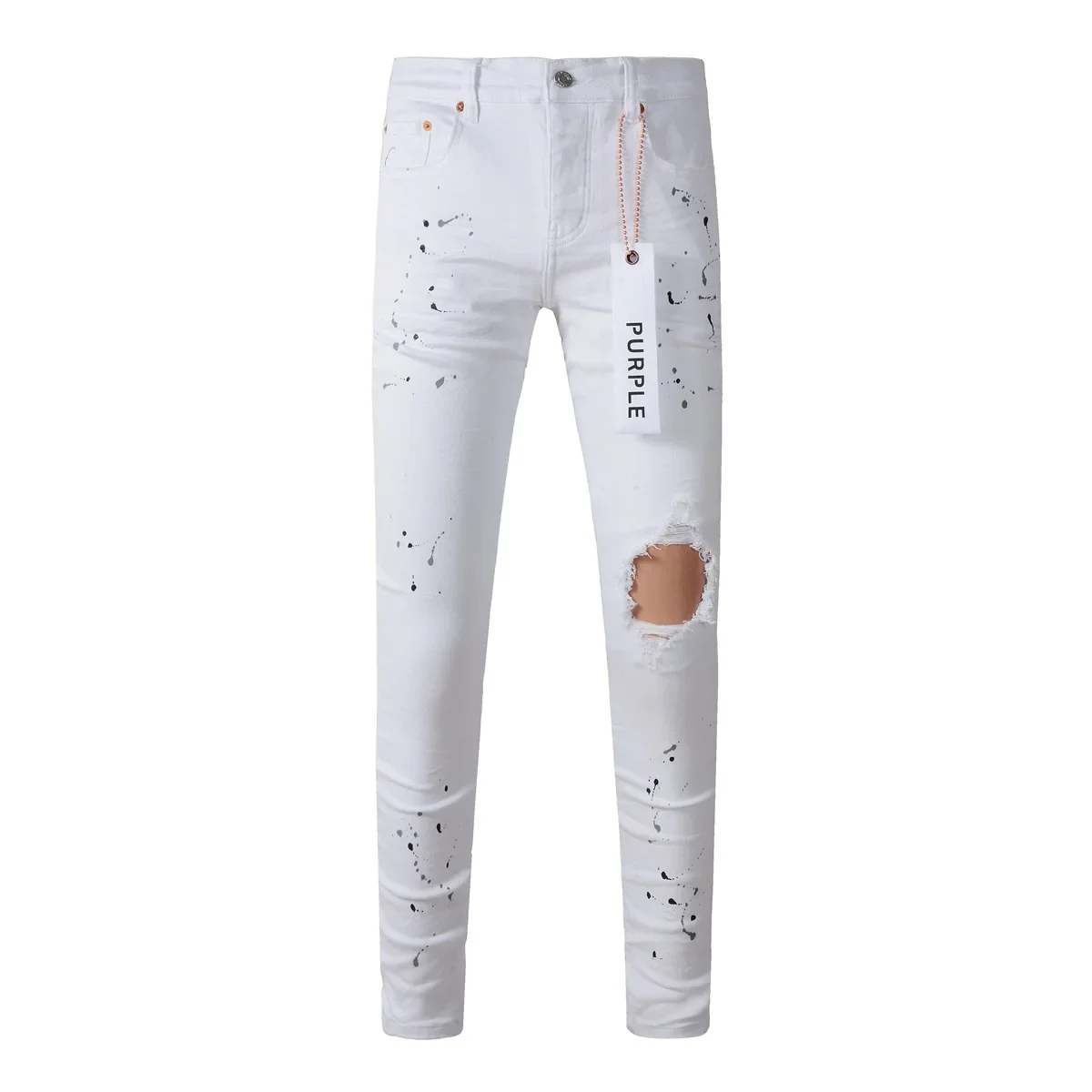 

Фиолетовые брендовые джинсы, модные высококачественные обтягивающие джинсовые брюки с низкой посадкой и эффектом потертости белого цвета