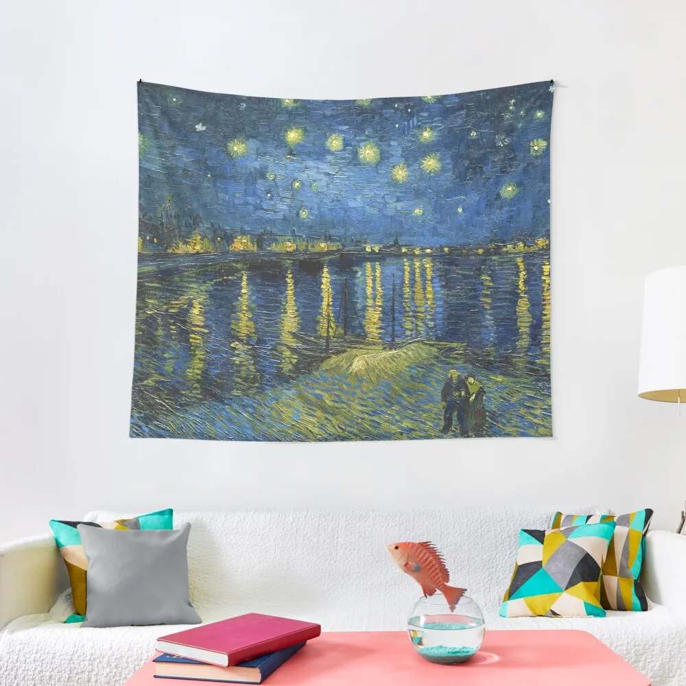 

Starry Night on the Rhone by Vincent van Gogh (Sept. 1888) Tapestry Decorative Paintings House Decoration Tapestry