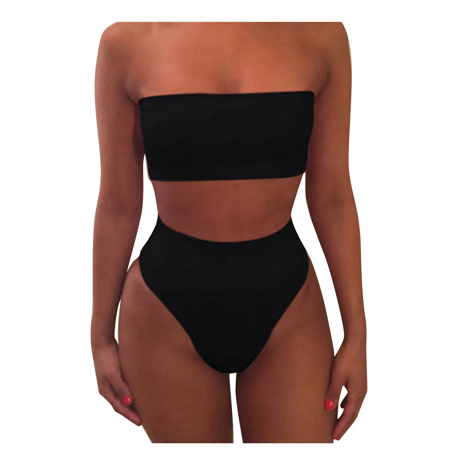 Fashion Women Solid Color Bikini Suit Sexy Tube Top Casual Split Swimsuit Tankini Swimwear Women 2023 Women'S Bathing Suits 
Fashion Women Solid Color Bikini Suit Sexy Tube Top Casual Split Swimsuit Tankini Swimwear Women 2023 Women'S Bathing Suits