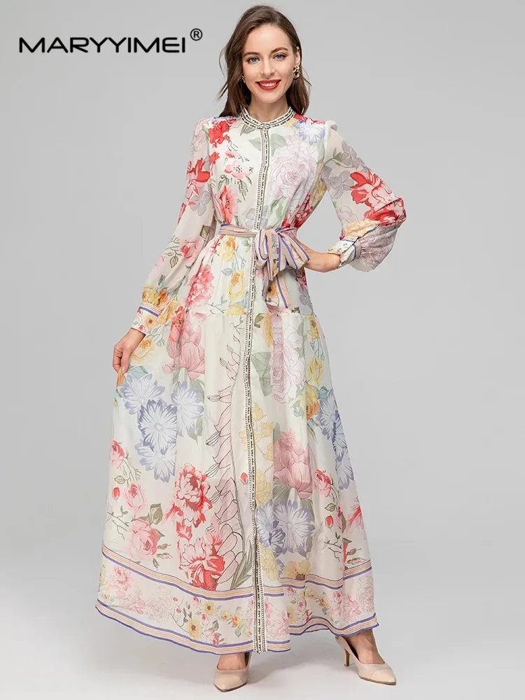 MARYYIMEI Summer Fashion Designer Women's dress Lantern Long Sleeve Lace up Flower Printing long Dresses
MARYYIMEI Summer Fashion Designer Women's dress Lantern Long Sleeve Lace up Flower Printing long Dresses