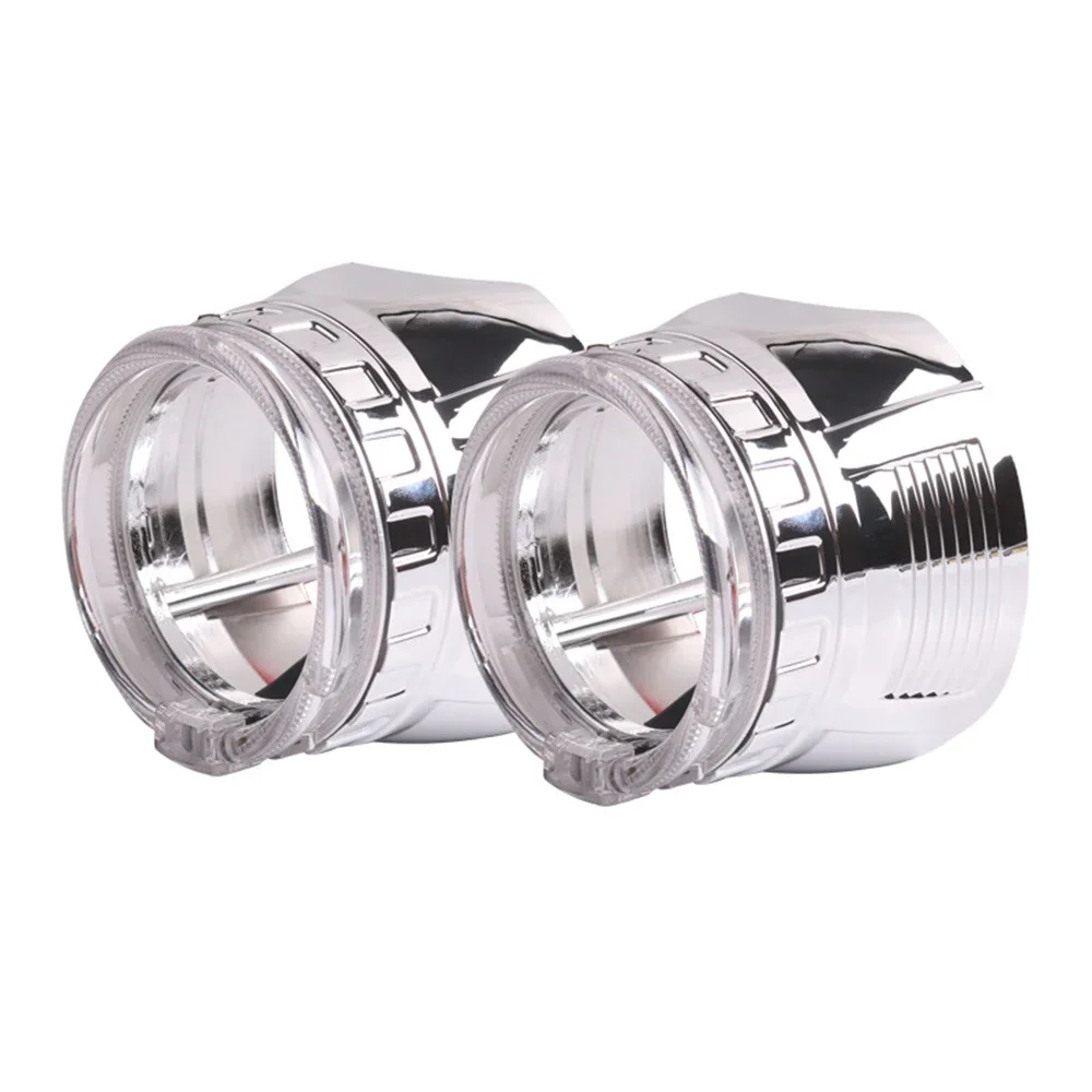 

2.5" 3" Inch LED Double Lens Xenon Lens Decorative Cover Shrouds Mask Lampshade with White Light 6000K Angel Eyes