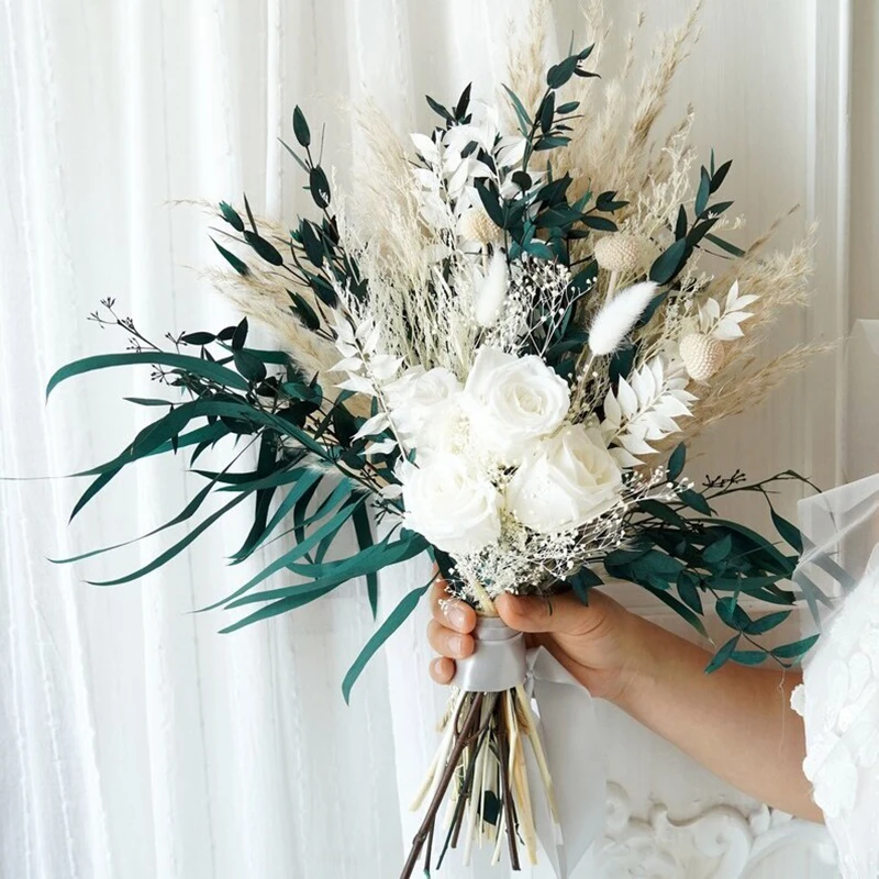 Preserved Rose Natural Dried Pampas Bouquet for Wedding Decorations Centerpiece Rose Big Bouquet Home Table Flower Arrangements
Preserved Rose Natural Dried Pampas Bouquet for Wedding Decorations Centerpiece Rose Big Bouquet Home Table Flower Arrangements