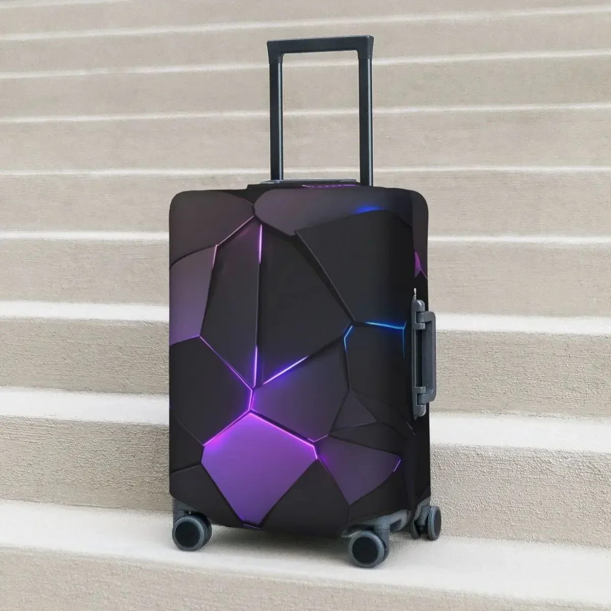 

3d Neon Printing Suitcase Cover Colorful Abstract Geometry Travel Holiday Useful Luggage Accesories Protector