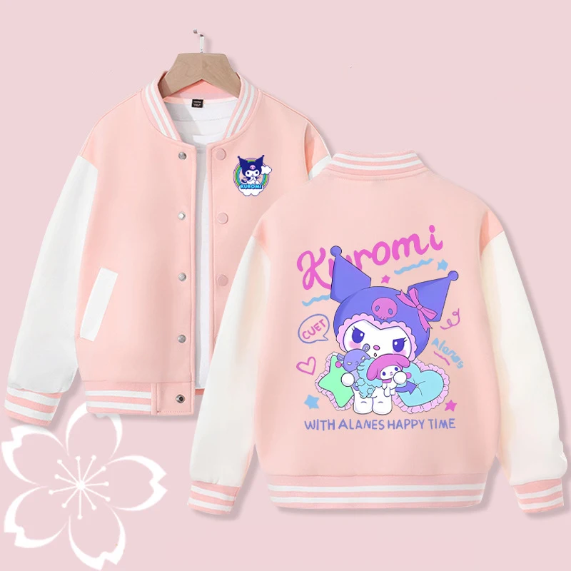 Sanrios Kawaii Anime Kuromi My Melody Kids Tops Casual Coat Jacket Cute Cartoon Y2K Autumn Girl Baseball Uniform Clothing
Sanrios Kawaii Anime Kuromi My Melody Kids Tops Casual Coat Jacket Cute Cartoon Y2K Autumn Girl Baseball Uniform Clothing