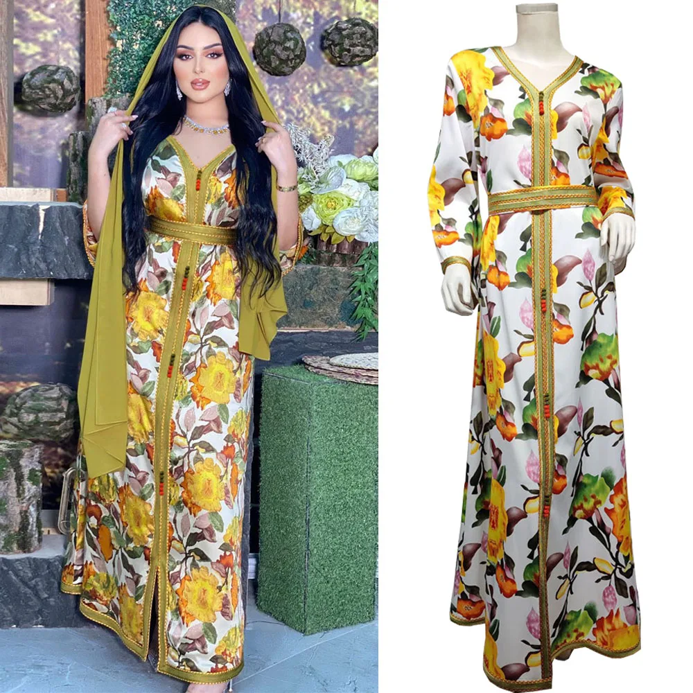 2024 Autumn Floral Print Muslim Abaya Dress Women Dubai Arab Turkey Morocco Jalabiya Kaftan Islamic Clothing Gown Robe Vestido
2024 Autumn Floral Print Muslim Abaya Dress Women Dubai Arab Turkey Morocco Jalabiya Kaftan Islamic Clothing Gown Robe Vestido