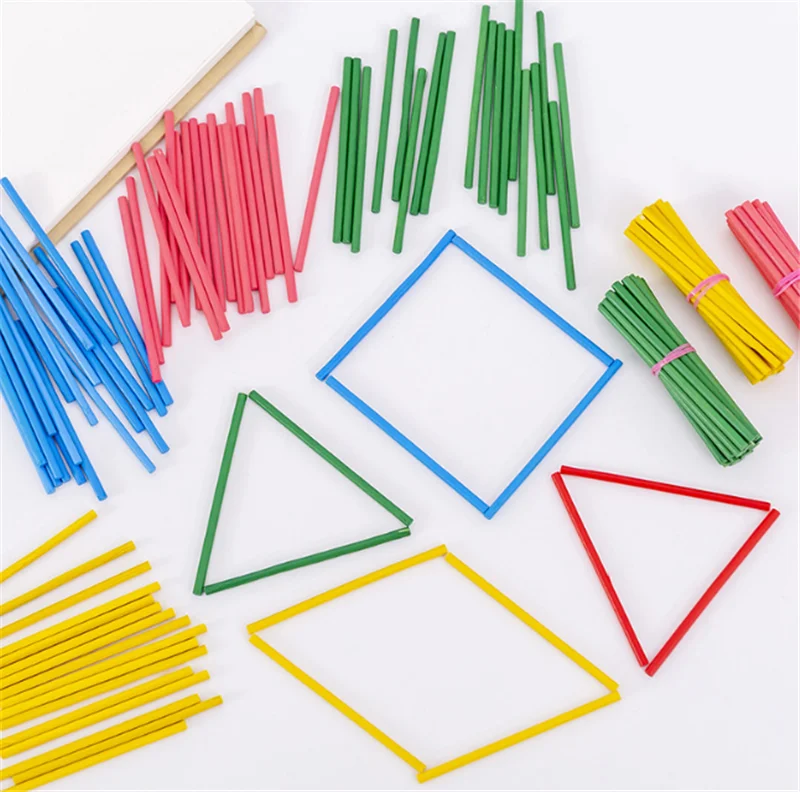 

100pcs Bamboo Color Counting Sticks Montessori Teaching Aids Mathematics Counting Rod Kids Preschool Math Learning Toy for Child