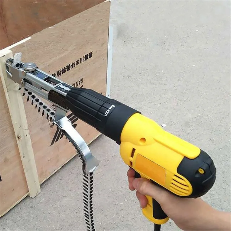 1PC Automatic Screw Spike Chain Nail Gun Adapter Screw Gun for Electric Drill Woodworking Tool Cordless Power Drill Attachment
1PC Automatic Screw Spike Chain Nail Gun Adapter Screw Gun for Electric Drill Woodworking Tool Cordless Power Drill Attachment