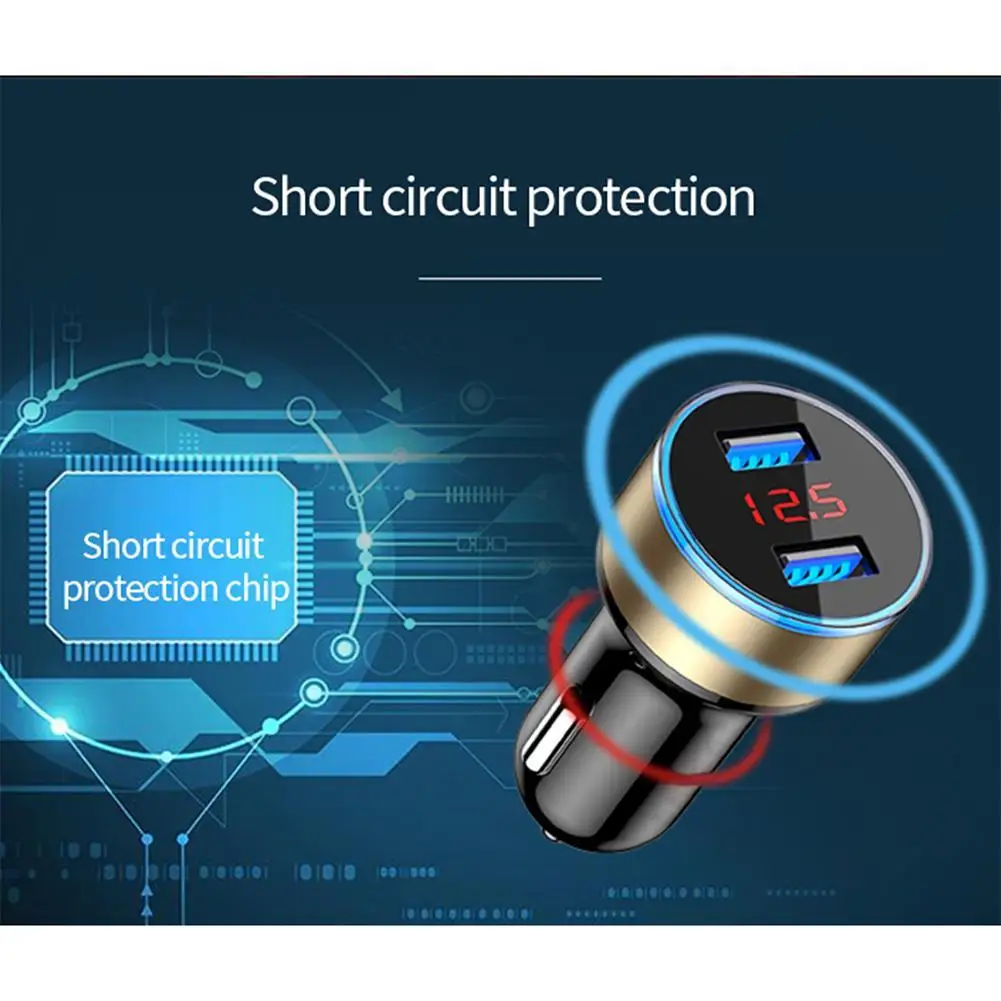 1pcs Car Charger 3.1A 12/24V Fast Charge Dual USB Port LED Voltage Display Universal Atmosphere Light Ring Car-charger Adapter
1pcs Car Charger 3.1A 12/24V Fast Charge Dual USB Port LED Voltage Display Universal Atmosphere Light Ring Car-charger Adapter