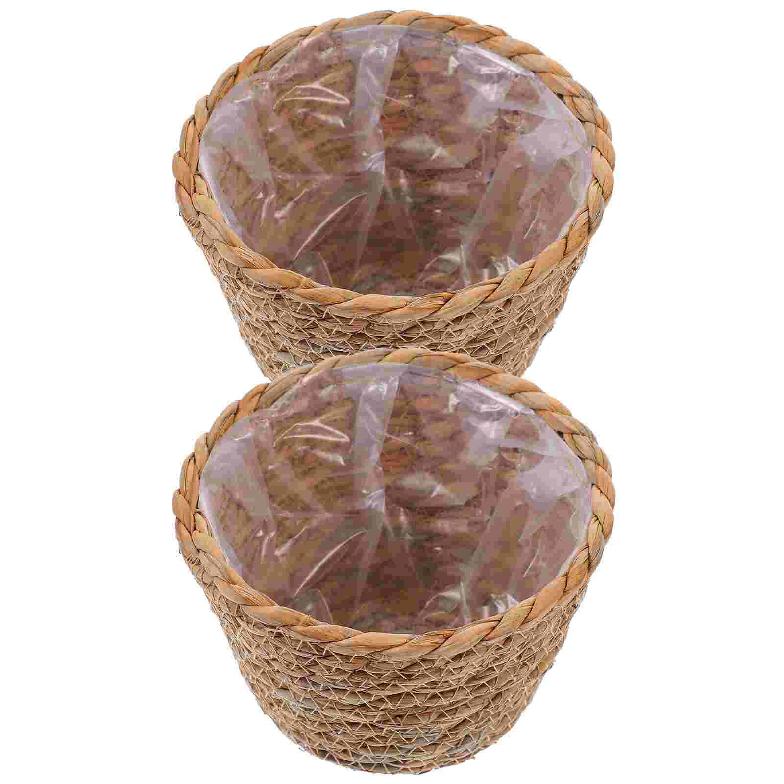Seagrass Planter Basket 2Pcs Hand Woven Plant Flower Pots Cover Plastic Liners Straw Flower Pot
Seagrass Planter Basket 2Pcs Hand Woven Plant Flower Pots Cover Plastic Liners Straw Flower Pot