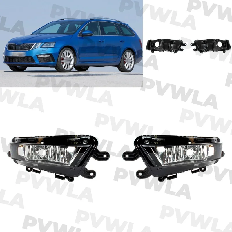 

For Skoda Octavia Sedan 2018 2019 2020 2021 Pair Left&Right Side Halogen Front Fog Lamp Light Without Bulb 5E0941699F;5E0941700F