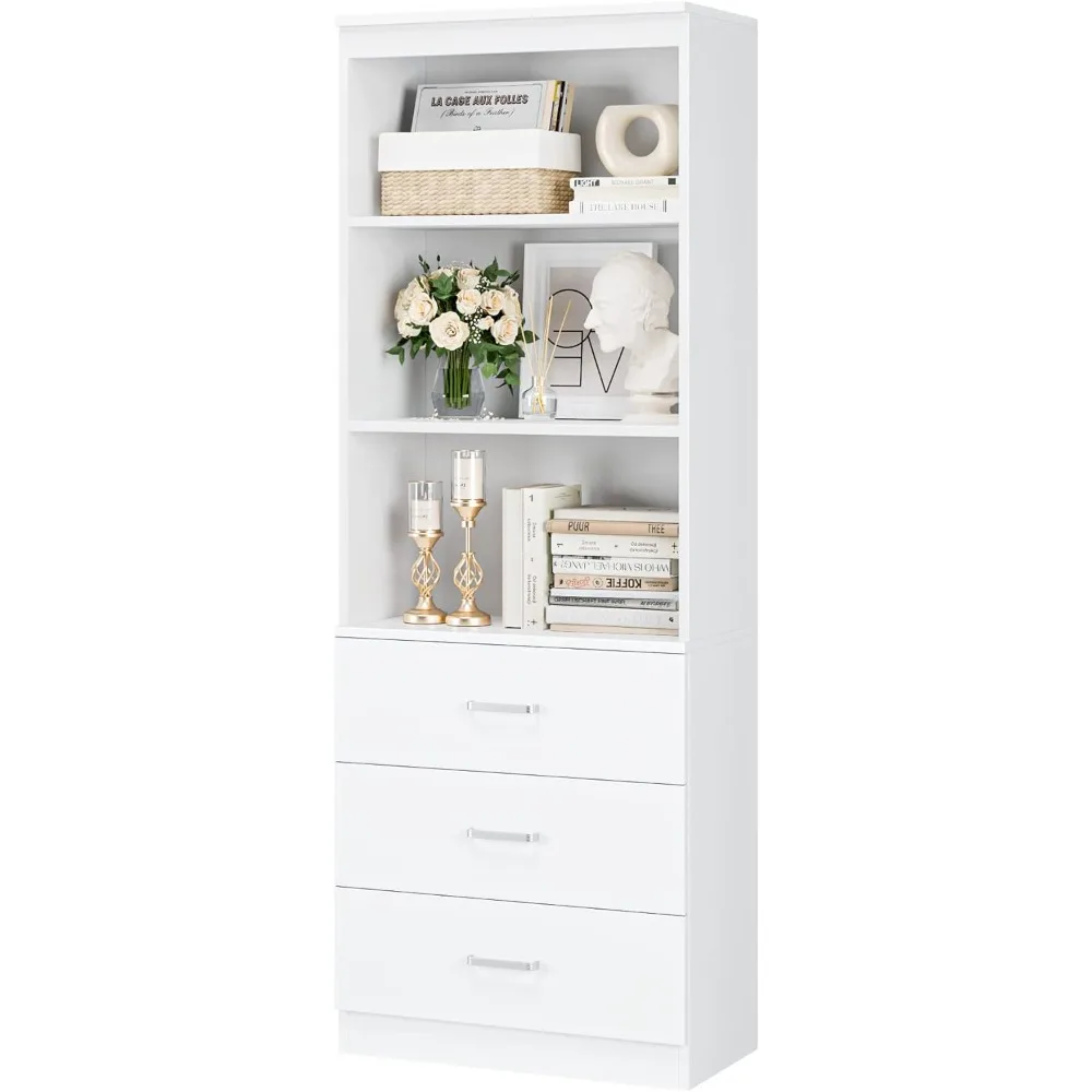 FOTOSOK 71 Inches Tall Storage Cabinet, Bookcase with 3 Drawers and 3-Tier Open Shelves, Wooden Bookshelf Storage Organizer
FOTOSOK 71 Inches Tall Storage Cabinet, Bookcase with 3 Drawers and 3-Tier Open Shelves, Wooden Bookshelf Storage Organizer