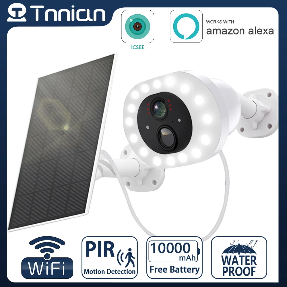 Tnnian 5MP WIFI Solar Camera Built-in 10000mAh Battery PIR Human Detection Outdoor Security CCTV Surveillance IP Camera iCsee
Tnnian 5MP WIFI Solar Camera Built-in 10000mAh Battery PIR Human Detection Outdoor Security CCTV Surveillance IP Camera iCsee