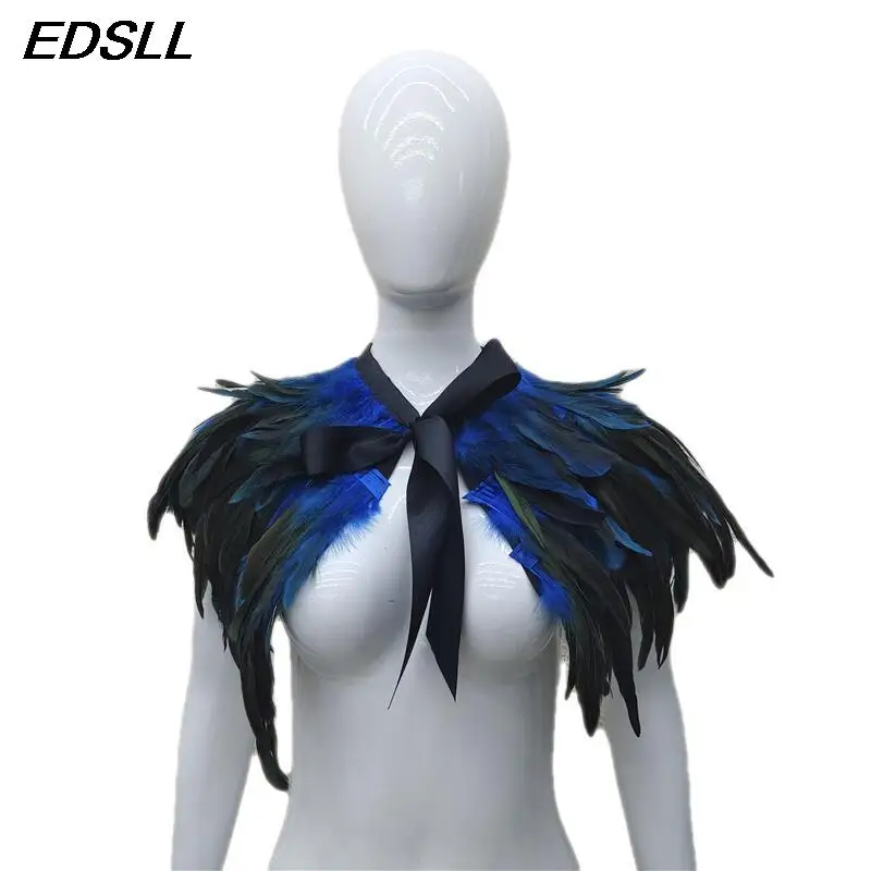 3 Layer Luxury Feather Shawl Cape Halloween Neck Scarves Wrap Shrug Woman Gothic Style Masquerade Stole Apparel Scarf Accessorie
3 Layer Luxury Feather Shawl Cape Halloween Neck Scarves Wrap Shrug Woman Gothic Style Masquerade Stole Apparel Scarf Accessorie