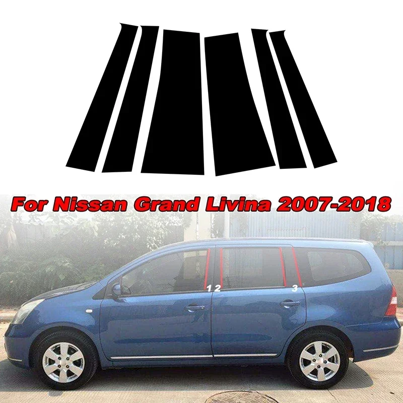 6 шт., наклейки на автомобильные двери и окна, отделка столбов для Nissan великая ливина 2007 2008-2018, аксессуары для автомобильного стайлинга BC
6 шт., наклейки на автомобильные двери и окна, отделка столбов для Nissan великая ливина 2007 2008-2018, аксессуары для автомобильного стайлинга BC